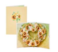 Faire Part De Mariage Carte de vœux Pop-up avec enveloppe, carte postale à fleurs, cartes d'anniversaire, cadeaux de saint-valentin, décoration créative for la maison(Sunflower Love)
