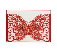 Faire part de mariage Couvertures De Cartes D'invitation Mariage Découpées Au Laser, 50 Pièces, Carte Postale Fête, Vœux D'affaires, Décoration Fiançailles Faire part de mariage personnalisé(Red)