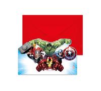 Procos – Faire-part Avengers – Lot de 6 – Enveloppes incluses – Design Marvel