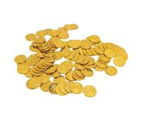 Faire Semblant de Médaillons de Trésors, 100pcs Médaillons en Plastique pour Les Jeux de société et Décorations de Fête, Médaillons de Jeu de Simulation (Pirate Gold Coins)