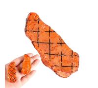 Faire semblant de steak de nourriture, steak de nourriture artificielle réaliste - Faire semblant de jouets alimentaires pour enfants,Porte-clés pour aliments rôtis avec petits accessoires pour steaks