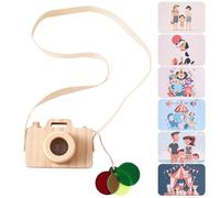 Faire semblant d'un jouet de caméra un jouet de caméra en bois Jouet de caméra en faux bois - Faire semblant de caméra jouet accessoires photographiés sangle de p