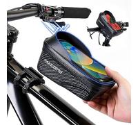 Faireach Sacoche Guidon Vélo Téléphone, Sacoche de Cadre Vélo Étanche avec Décrochage Rapide, Pochette Telephone Velo Écran Tactile, Sac Vélo pour Smartphones 6.8''