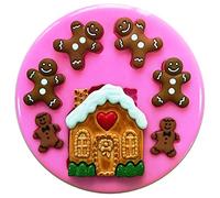 Fairie Blessings Moule en silicone pour décoration de gâteaux en forme de maison en pain d'épices