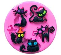 Fairie Blessings Moule en silicone pour décoration de gâteaux Motif chats noirs