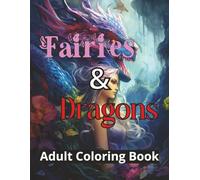 Fairies and Dragons: Adult Coloring Book, 8.5 x 11, Fairy and Dragon Cover, 50 Coloring Pages