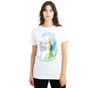Fairies Disney Wow Swirling Pixie Dust with Tinker Bell Ladies T Shirt, White, Blanc, XL Femme
