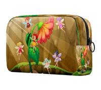 Fairies Flying Around The Flower Cosmetic Bag for Women Travel Toiletries Bags Large Makeup Handy Pouch Organizer Bag With Zipper, multicolore, 18.5x7.5x13cm/7.3x3x5.1in, Trousse de toilette