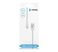 FAIRPLAY Senecio Câble Micro-USB (2.4A) Câble Data Micro-USB vers USB-A (1m) Chargeur Rapide Micro-USB Français CE - pour Samsung, Huawei, LG, Sony, Xiaomi Redmi, Wiko, etc