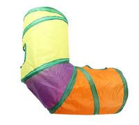 Fairsailrain Cat Tunnel, 3 Way Rainbow Colors with Right Angle Curve, Premium Polyester Material, Collapsible Interactive Toy for Cats and Kittens