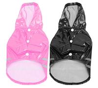 Fairsailrain Dog Raincoat with Reflective Stripe, Impermeable Hooded Rainwear for Pets, PU Coated Polyester 2pcs Set for Night Safety (XL)