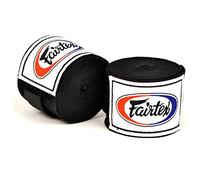 Fairtex !! Bandages élastiques pour les mains de boxe en coton premium HW2 4,5 m (Paire) (Noir)