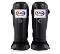 Fairtex Protège-tibias SP3 Noir Double rembourré de boxe Muay Thai - Coussinets, x-large