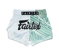 Fairtex Short de Boxe Muay Thai Coupe ajustée, Racer Blanc, Taille S