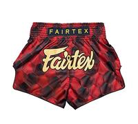 Fairtex Short de boxe Muay Thai coupe ajustée, Stealth - Rouge, Taille S