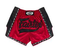 Fairtex - Short de Boxe Muay Thai - Coupe Slim, Mixte Adulte, Rouge/Noir, Medium