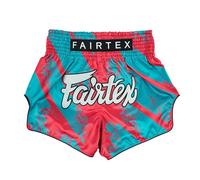 Fairtex Short de Boxe Muay Thai, Coupe Slim, Rose/Bleu, Large