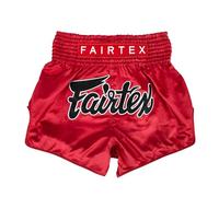 Fairtex Short de Boxe Muay Thai, Coupe Slim, Rouge Diamant, Medium
