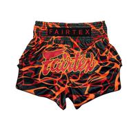 Fairtex Short de boxe Muay Thai, coupe slim, Rouge magma, Medium