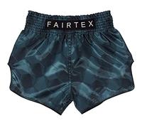 Fairtex Short de Boxe Muay Thai Coupe Slim, Stealth - Gris/Vert, Taille M