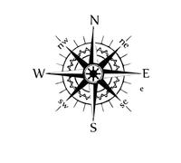 FAiruo Autocollant de voiture boussole directionnelle nord-sud décalcomanie de voiture vinyle autocollants imperméables sur la fenêtre arrière de voiture camion (couleur : A, taille : 30 x 30 cm)