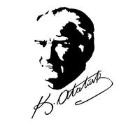 FAiruo Autocollant de voiture noir pour ministre ataturk et autocollant vinyle signature décor imperméable sur le pare-chocs de camion fenêtre arrière (couleur : A, taille : 14,7 x 20 cm)