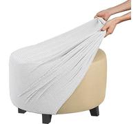 FAiruo Housses de Pouf Rectangle Housse de Ottomane Carrées Housse de Protection Repose Rond Couverture de Tabouret Jacquard Pieds de Pouf Luxe Extensible Velours Couvre (Color : #13, Size : Round/M)