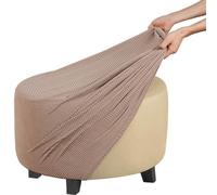 FAiruo Housses de Pouf Rectangle Housse de Ottomane Carrées Housse de Protection Repose Rond Couverture de Tabouret Jacquard Pieds de Pouf Luxe Extensible Velours Couvre (Color : #07, Size : Round/L)