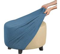 FAiruo Housses de Pouf Rectangle Housse de Ottomane Carrées Housse de Protection Repose Rond Couverture de Tabouret Jacquard Pieds de Pouf Luxe Extensible Velours Couvre (Color : #02, Size : Round/M)