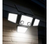 Lumisky Lot de 2 Spots Solaires FAIRVIEW – 4 têtes noires, LED blanc puissant, avec détecteur