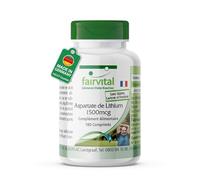 Fairvital | Aspartate de lithium 1500μg - 180 comprimés - Lithium organiquement lié - Hautement biodisponible - Qualité contrôlée et hautement dosée - 100% végétalien - Made in Germany