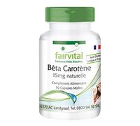 Fairvital | Bêta-carotène 15mg - pour 3 mois - Hautement dosé - naturel - 90 gélules - Provitamine A