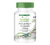 fairvital Capsules d'huile de pépins de courge, 120 LiCaps®, faciles à avaler, 2000mg par portion journalière, naturelle & pressée à froid, hautement dosée, VÉGÉTALIENNE