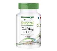 fairvital Citrate de calcium et de magnésium plus vitamine D3-90 gélules, HAUTEMENT DOSÉ, Cal-Mag + vitamine D3 (cholécalciférol)