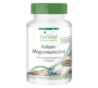 fairvital Citrate de potassium et de magnésium, HAUTEMENT DOSÉ, gélules de magnésium + potassium, VÉGÉTALIEN, 120 gélules