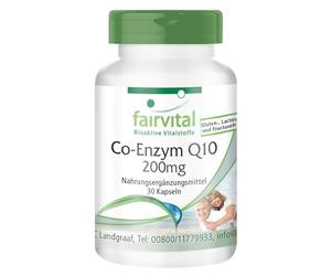 Fairvital | Co-enzyme Q10 200mg VEGAN - Fortement dosé - 30 caps - ubiquinone