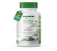 fairvital, Complexe de cuivre, 240 comprimés, 2 mg de cuivre par comprimé, faciles à avaler, de qualité contrôlée et hautement dosés, 100% végétaliens, fabriqués en Allemagne