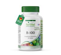 fairvital Complexe de vitamines B Forte, B-100-90 gélules, toutes les vitamines B (B1, B2, B3, B5, B6, B7, B9, B12), particulièrement HAUTEMENT DOSÉ