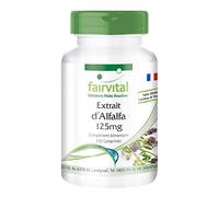 fairvital Comprimés de luzerne, 250 comprimés, 125mg d'extrait de luzerne par comprimé, Medicago sativa (luzerne), VÉGÉTALIEN