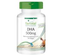 Fairvital | DHA 500mg - Fortement dosé - 90 gélules - Acide docosahexaénoïque et acide eicosapentaénoïque - ! Boîte pour 3 mois !