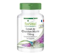 fairvital Extrait de chardon-Marie 750mg, 90 comprimés, HAUTEMENT DOSÉ avec 750mg d'extrait de chardon-Marie par comprimé, VÉGÉTALIEN, 80% de silymarine
