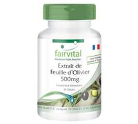 fairvital Extrait de feuille d'olivier 500mg, 90 gélules, HAUTEMENT DOSÉ avec 20% d'oleuropéine, VÉGÉTALIEN, Olea europaea