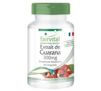 fairvital Extrait de guarana 300mg, 90 comprimés, 300mg d'extrait de guarana par comprimé, énergisant, HAUTEMENT DOSÉ, Paullinia cupana, VÉGÉTALIEN
