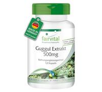 fairvital Extrait de guggul 500mg, 120 gélules, 5% de guggulstérones, qualité certifiée et hautement dosé, 100% végétalien, fabriqué en Allemagne