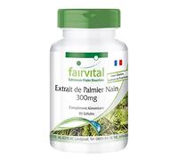 fairvital Extrait de palmier nain 300mg, 90 gélules, faciles à avaler, pour 3 mois, HAUTEMENT DOSÉ, VÉGÉTALIEN, avec bêta-sitostérol
