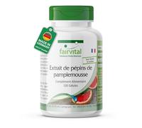 fairvital, extrait de pépins de pamplemousse, 120 gélules, avec vitamine C, acérola, Citrus aurantium, qualité certifiée et hautement dosé, 100% végétalien, fabriqué en Allemagne