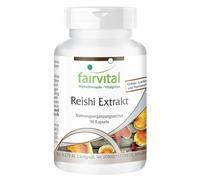 fairvital Extrait de reishi, 90 gélules, faciles à avaler, HAUTEMENT DOSÉ, 500mg par gélule, Ganoderma lucidum, 30% de polysaccharides, VÉGÉTALIEN