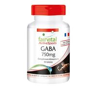 fairvital GABA 750mg, 90 gélules, pour 45 JOURS, 1 500mg par dose journalière, VÉGÉTALIEN, acide gamma-aminobutyrique
