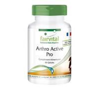 fairvital Gelenk-Aktiv Pro, 90 gélules, 1 200mg de glucosamine par dose journalière avec sulfate de chondroïtine + MSM + acide hyaluronique + astaxanthine, HAUTEMENT DOSÉ