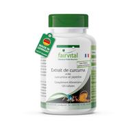 fairvital Gélules de curcuma, 500mg d'extrait de curcuma par gélule, 120 gélules, HAUTEMENT DOSÉES, curcumine 95% avec biopérine (pipérine)